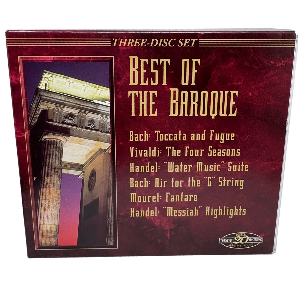 Best of the‎ Baroque 3-CD Set Bach Vivaldi Handel Intersound 3800 Classical 1995